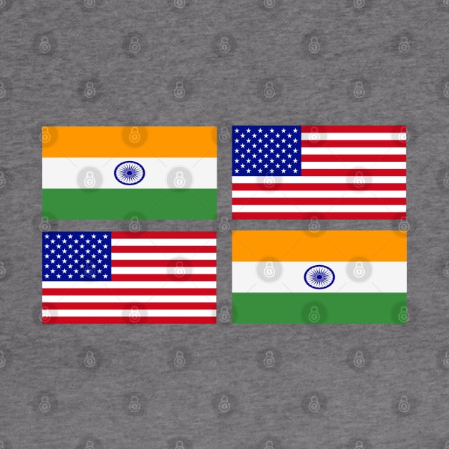 The American and India Flag x2 by Islanr